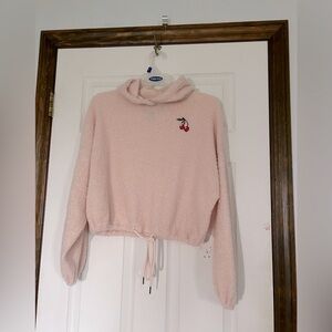 Furry cropped hoodie, size XS